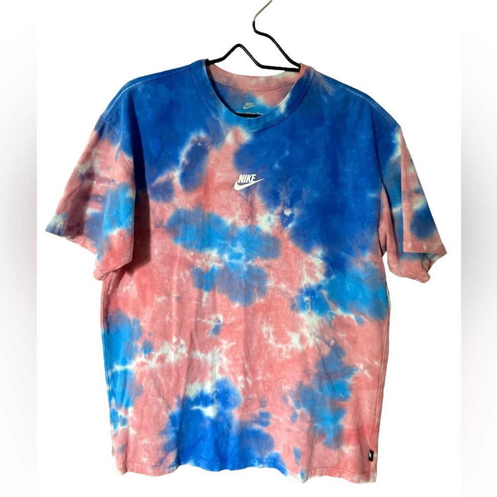 Nike Tie Dye 100% Cotton T-Shirt | Pink Blue Swirl Retro Tee | Unisex Streetwear
